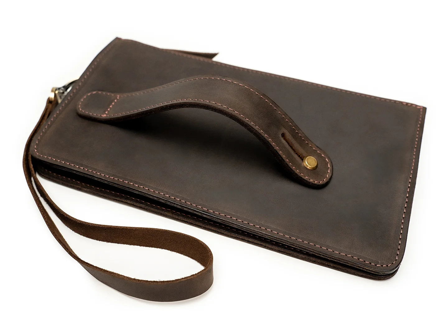 Leather Clutch Wristlet Hand Bag