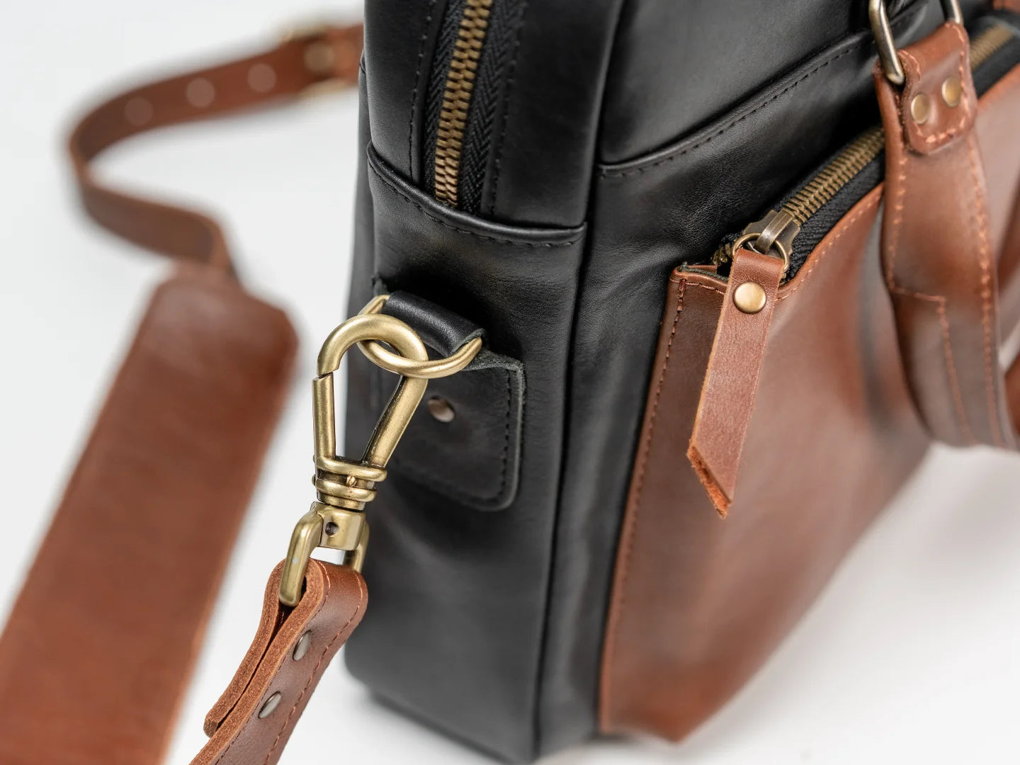 Ultimate – Leather Briefcase Laptop Bag, Black