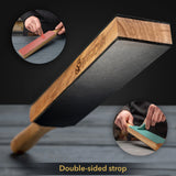 LS6P1 – Dual-Sided Leather Paddle Strop & Polishing Compound