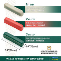 Set de 3 Compuestos para Pulir (Rojo, Blanco, Verde) - P03