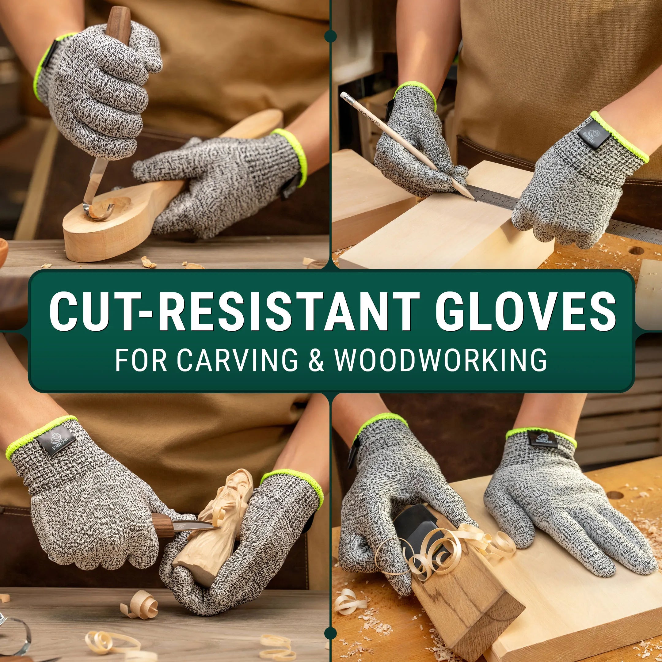 CRG Cut Resistant Wood Carving Gloves BeaverCraft Tools