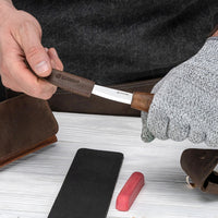 2-Piece Premium Spoon Carving Set – Walnut Handle Starter Wood Carving Knife Set in Leather Tool Case – S01X Black