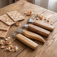 4-Piece Chip Carving Knife Set – Wood Carving Set for Wood Decorating in Tool Roll – S05