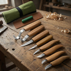 8-Piece Wood Carving Tool Set – Extended Wood Carving Knife Set in Tool Roll – S08