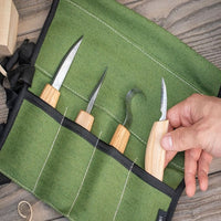 Juego básico de cuchillos para tallado en madera en rollo para herramientas - S09