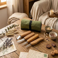 Juego básico de cuchillos para tallado en madera en rollo para herramientas - S09