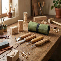 Juego básico de cuchillos para tallado en madera en rollo para herramientas - S09