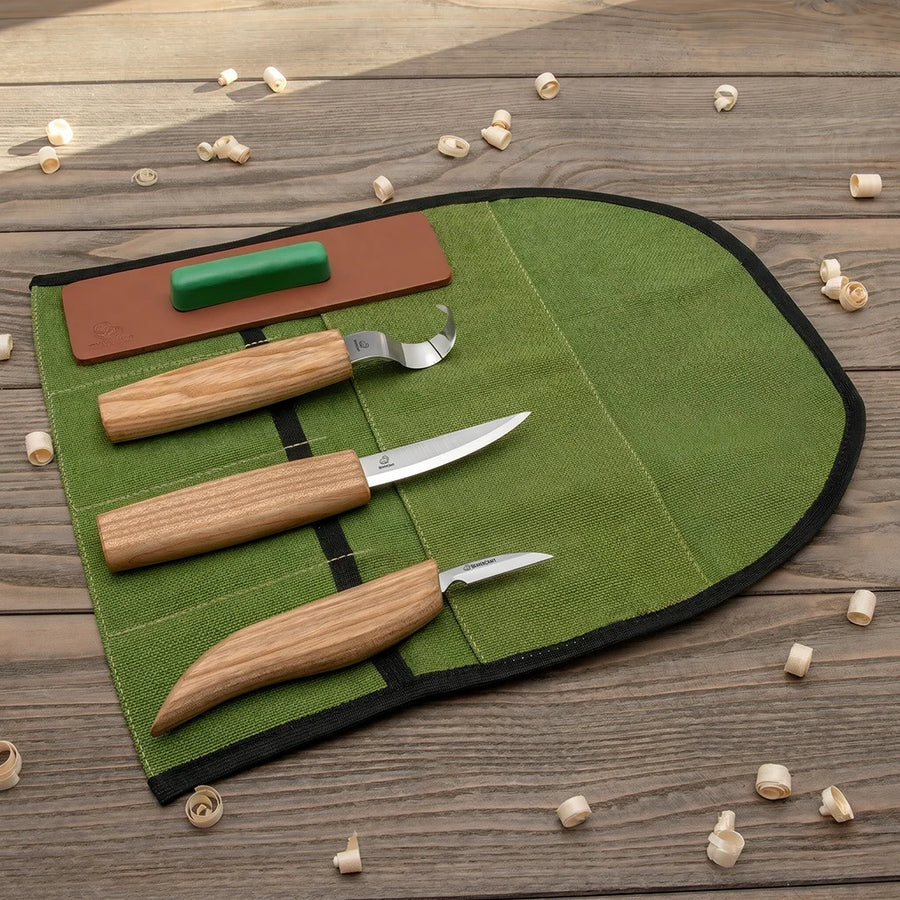 Juego de herramientas para tallado en madera para tallar cucharas (zurdo) - S13L