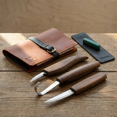 Deluxe Spoon Carving Set With Walnut Handles - S13X