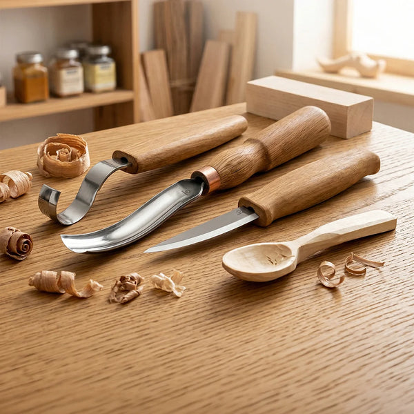 3-Piece Spoon Carving Tool Set – Wood Carving Set for Spoon, Bowl & Kuksa – S14