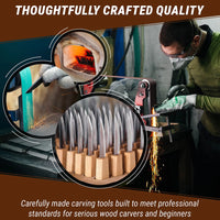 3-Piece Spoon Carving Tool Set – Beginner to Pro Wood Carving Set in Tool Roll – S14M