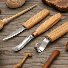 3-Piece Spoon Carving Tool Set – Beginner to Pro Wood Carving Set in Tool Roll – S14M