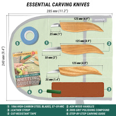Starter Wood Carving Knife Set for Chip Carving and Whittling - S15