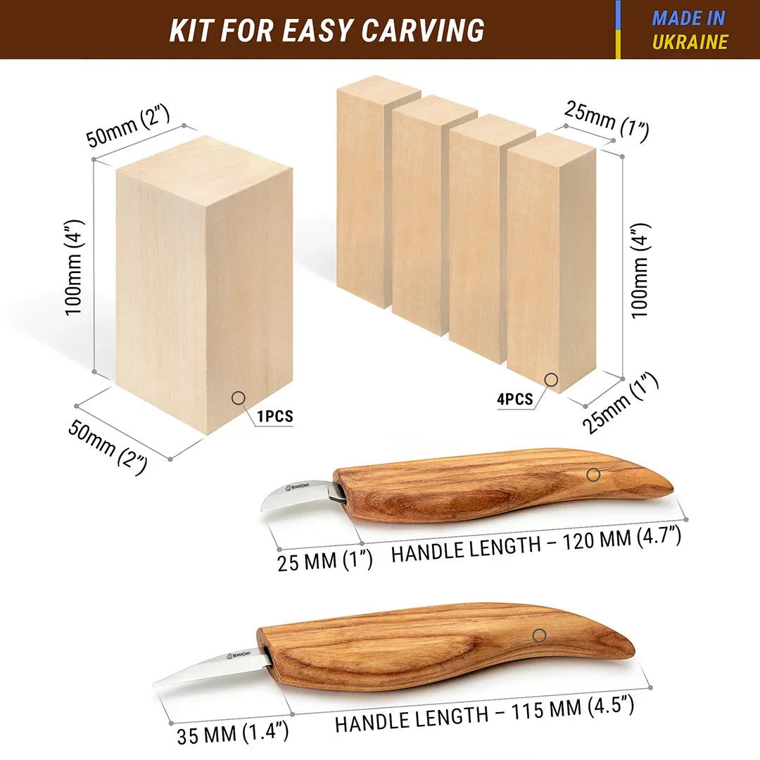 BeaverCraft S16 whittling knife set specifications infographic