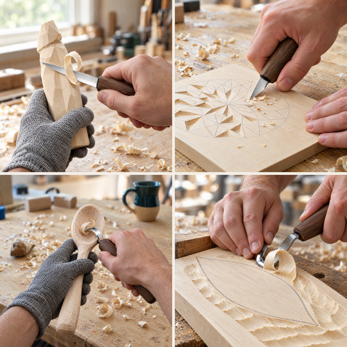 S18X+ - Deluxe Wood Carving Set With Walnut Handles - BeaverCraft