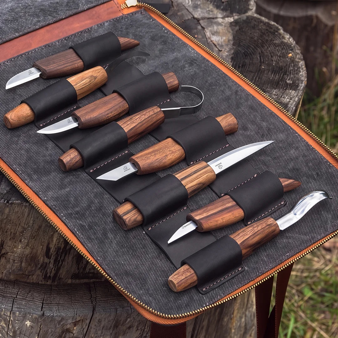 BeaverCraft S50X - Deluxe Large Wood Carving Set With Walnut