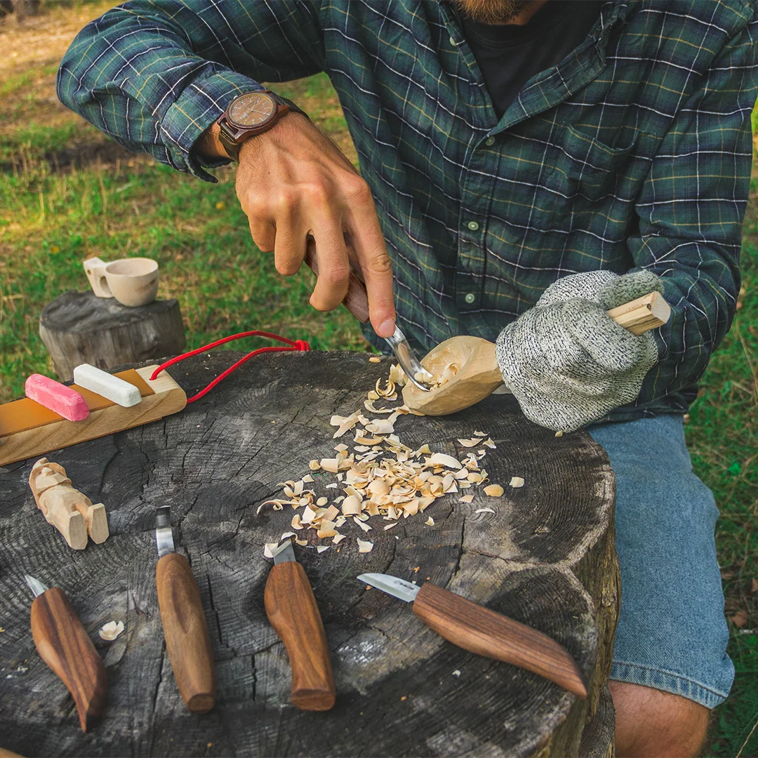 BeaverCraft S50X - Deluxe Large Wood Carving Set With Walnut