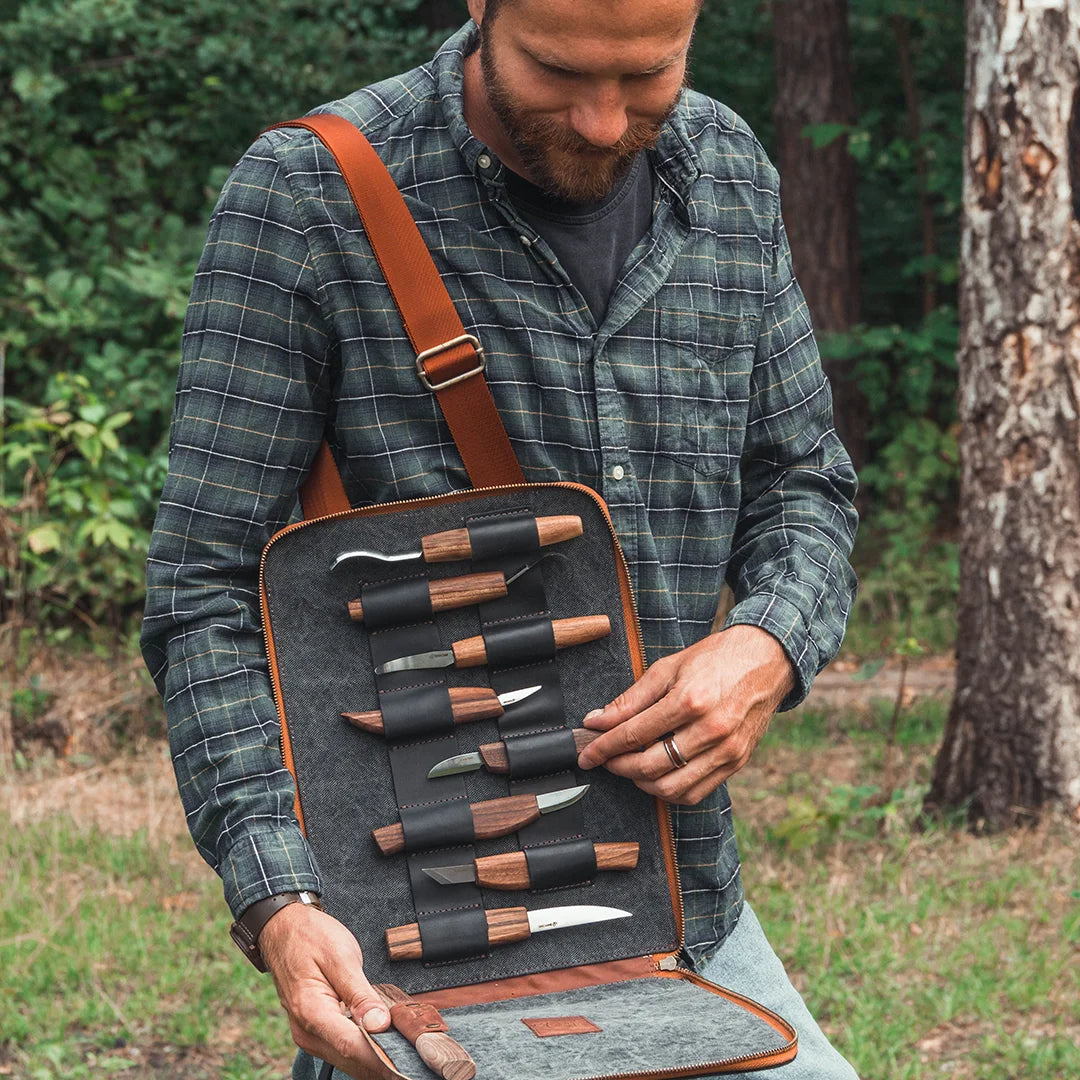 BeaverCraft S50X - Deluxe Large Wood Carving Set With Walnut