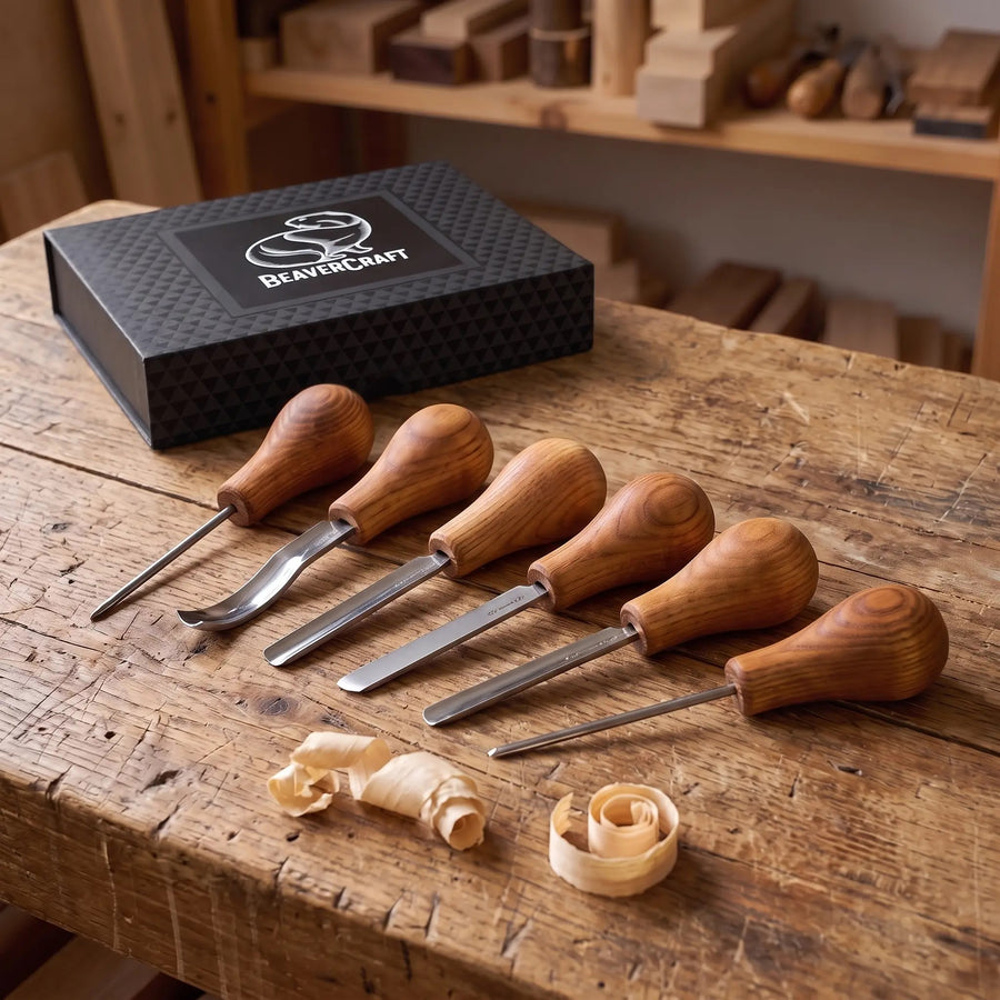 Palm Carving Tool Set in Gift Box, 6 pcs