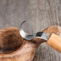 Cuchillo para tallar cucharas (25 mm) con mango de roble - SK1 Oak