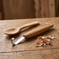 Double Bevel Spoon Carving Knife – Oak Handle