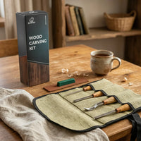 4-Piece Wood Carving Tool Set – Wood Carving Gouge Chisel Set in Tool Roll – SC01