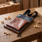Leather Tool Bag with Outer Pocket, 8 slots