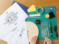 Wooden Clock DIY Pyrography Kit 