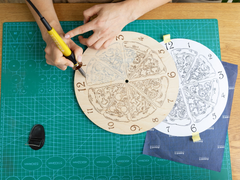 Wooden Clock DIY Pyrography Kit 