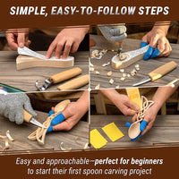 Celtic Spoon Carving Kit – DIY Carving Kit with Safety Gloves in size S