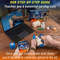 Ghosts Wood Carving Kit – Complete Whittling Kit for Beginners, Kids & Adults