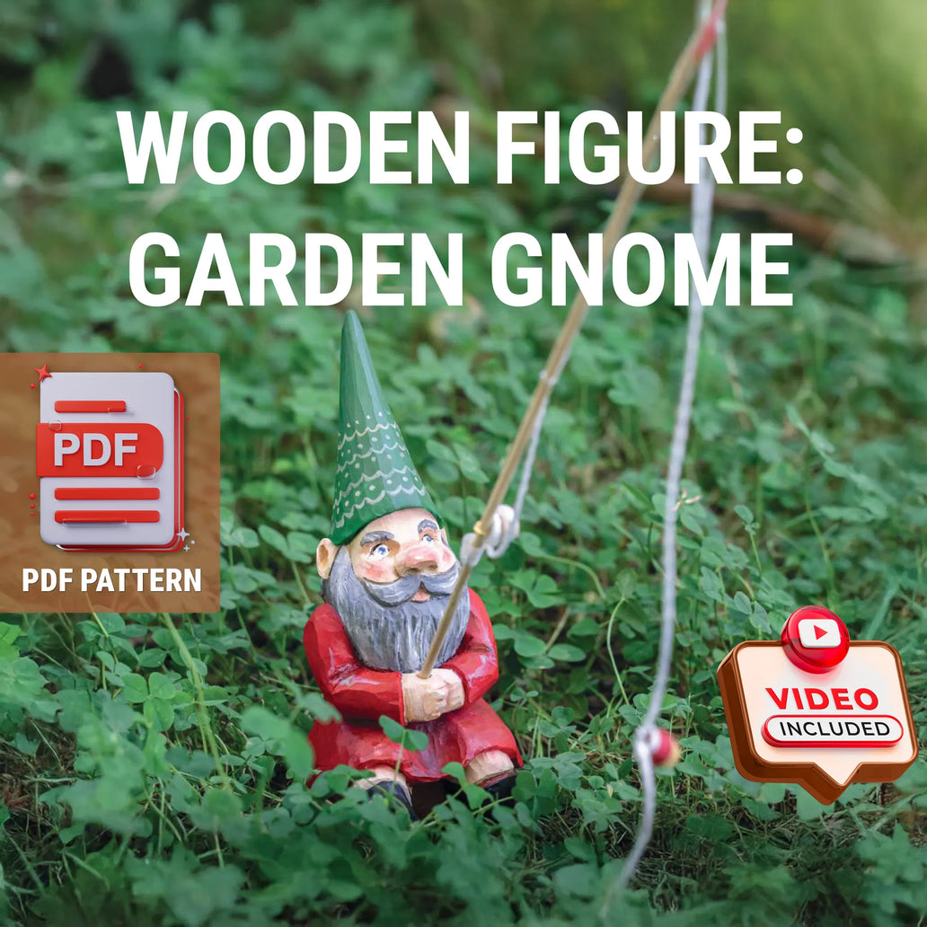 Garden Gnome Wood Carving Pattern PDF – cover