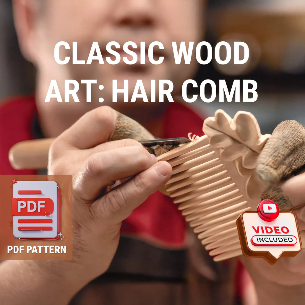 Hair Comb Wood Carving Pattern PDF – cover