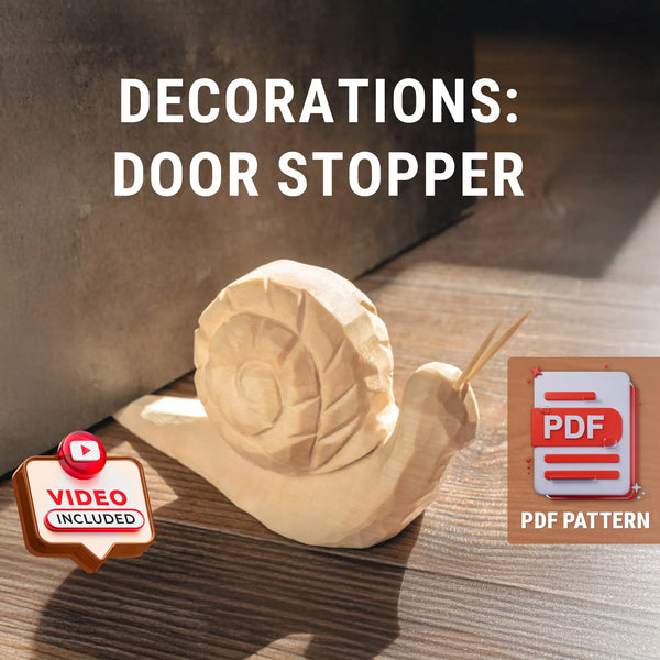 Snail Door Stopper Wood Carving Pattern PDF – cover