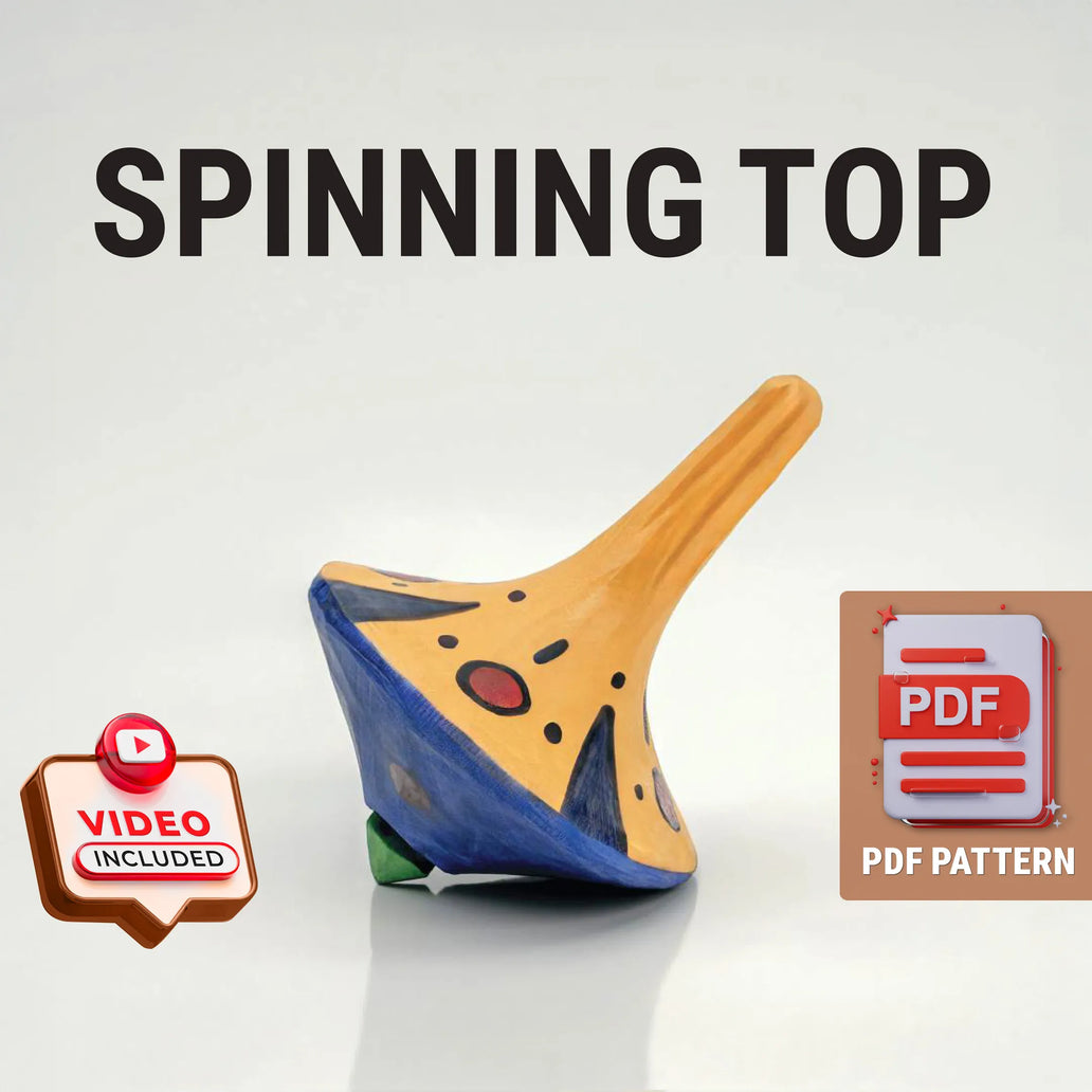 Spinning Top Wood Carving Pattern PDF – cover