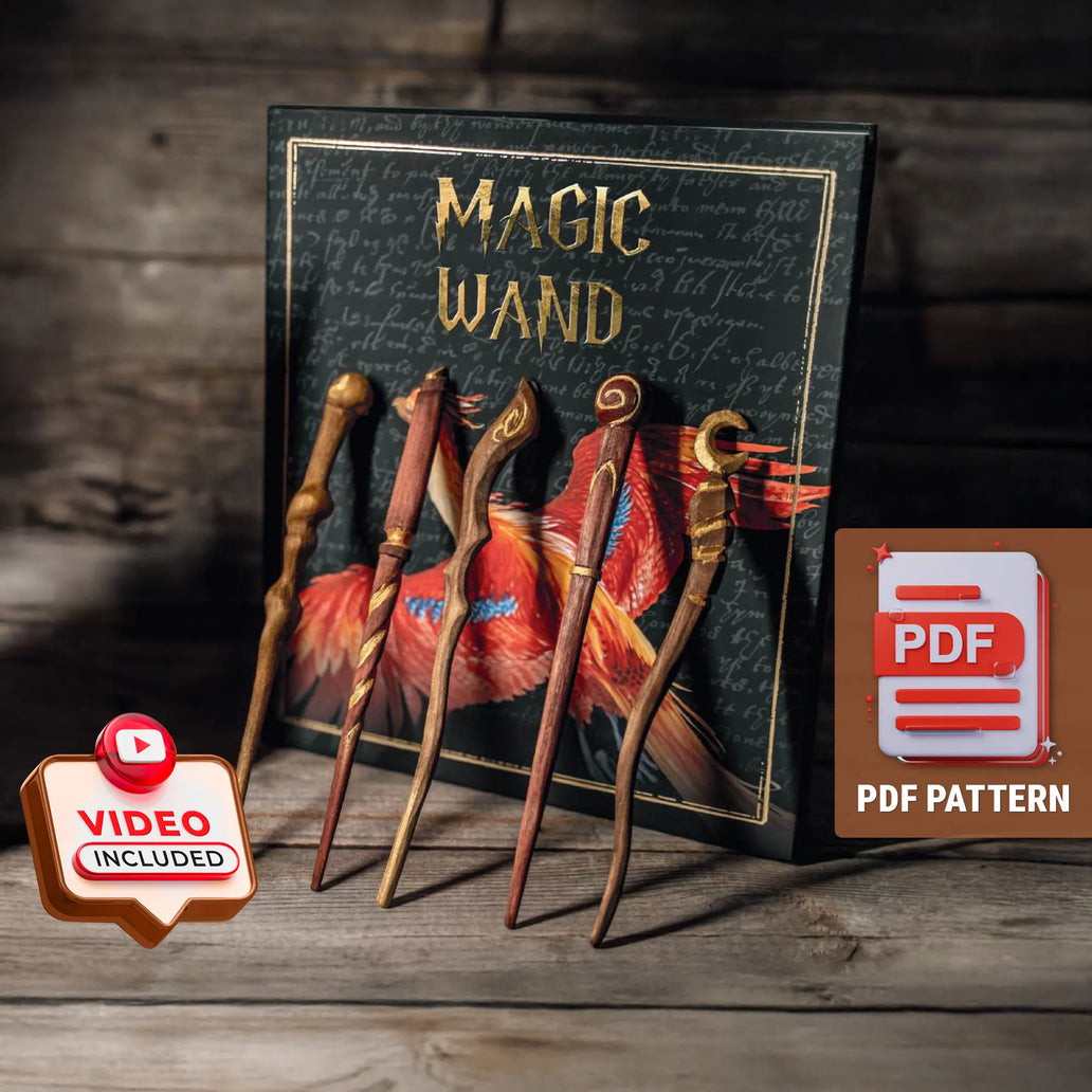 Magic Wand Wood Carving Pattern PDF – cover