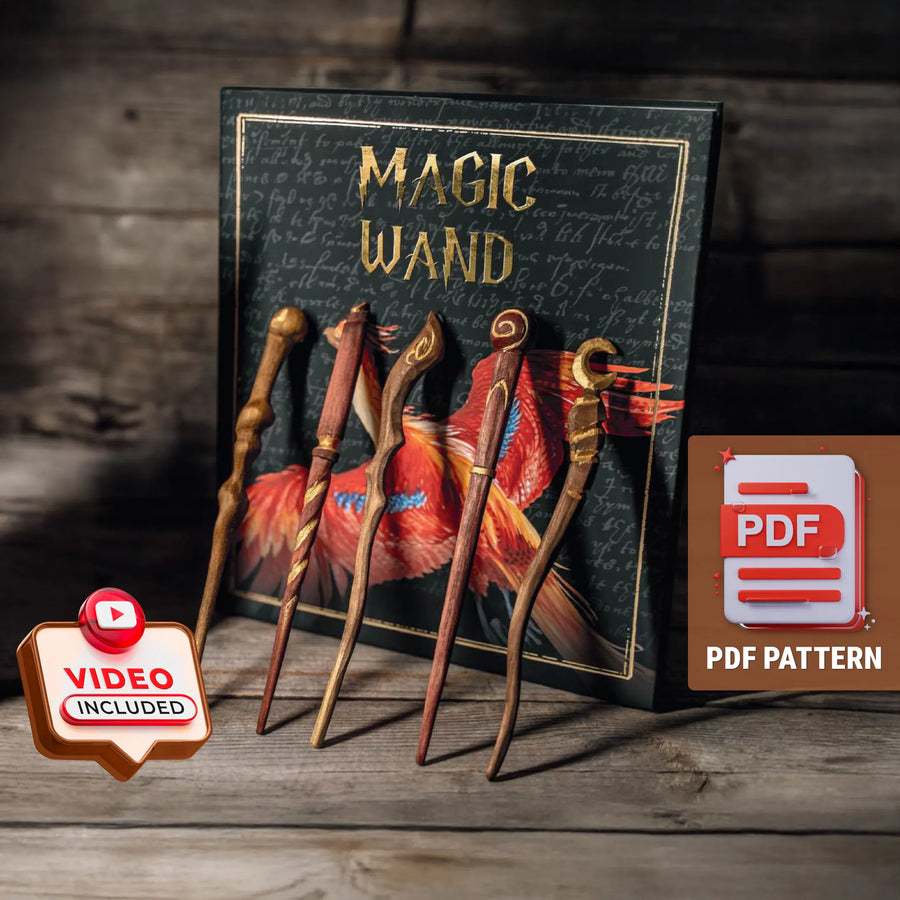 Magic Wand Wood Carving Pattern PDF – cover