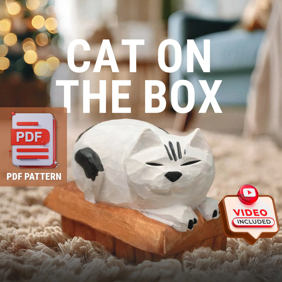 Cat Wood Carving Pattern PDF – cover
