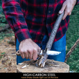 BSH2 Glacier – Carbon Steel Bushcraft Knife Walnut Handle with Leather Sheath