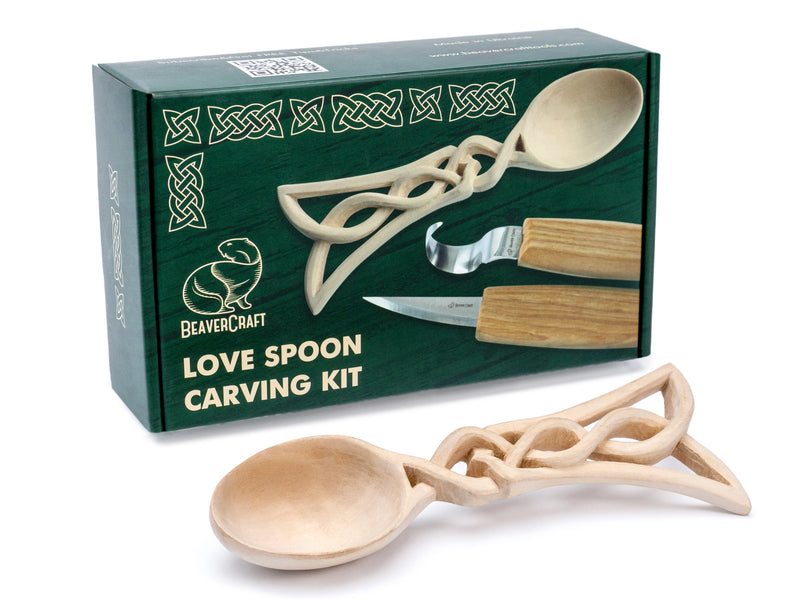 DIY04 – Celtic Spoon Carving Kit – Complete Starter Whittling Kit for Beginners Adults Teens and Kids