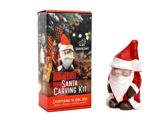 DIY06 – Santa Carving Kit – Complete Starter Whittling Kit for Beginners, Adults, Teens, and Kids