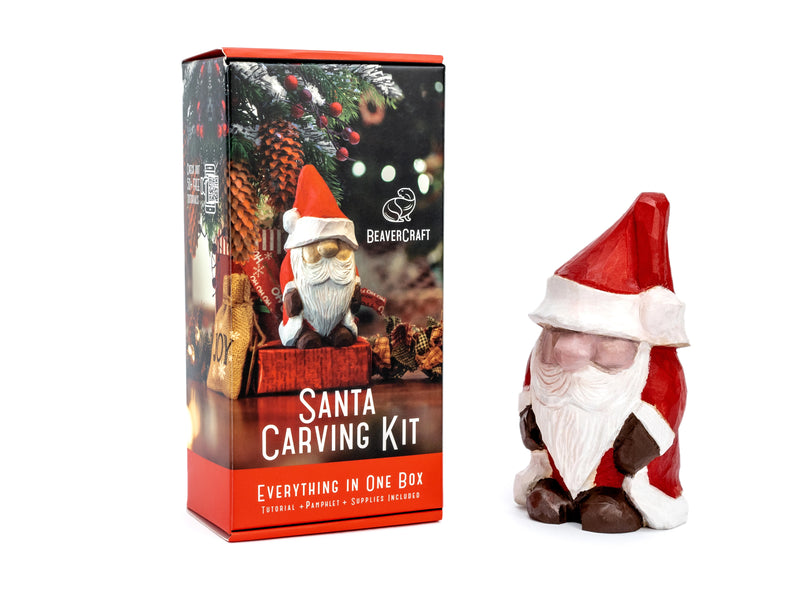 DIY06 – Santa Carving Kit – Complete Starter Whittling Kit for Beginners, Adults, Teens, and Kids