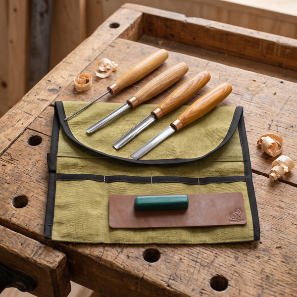 Straight Gouge & V-Tool Set, 4 pcs