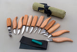 S10L - Holzschnitzerei-Set mit 12 Messern (Linkshänder)