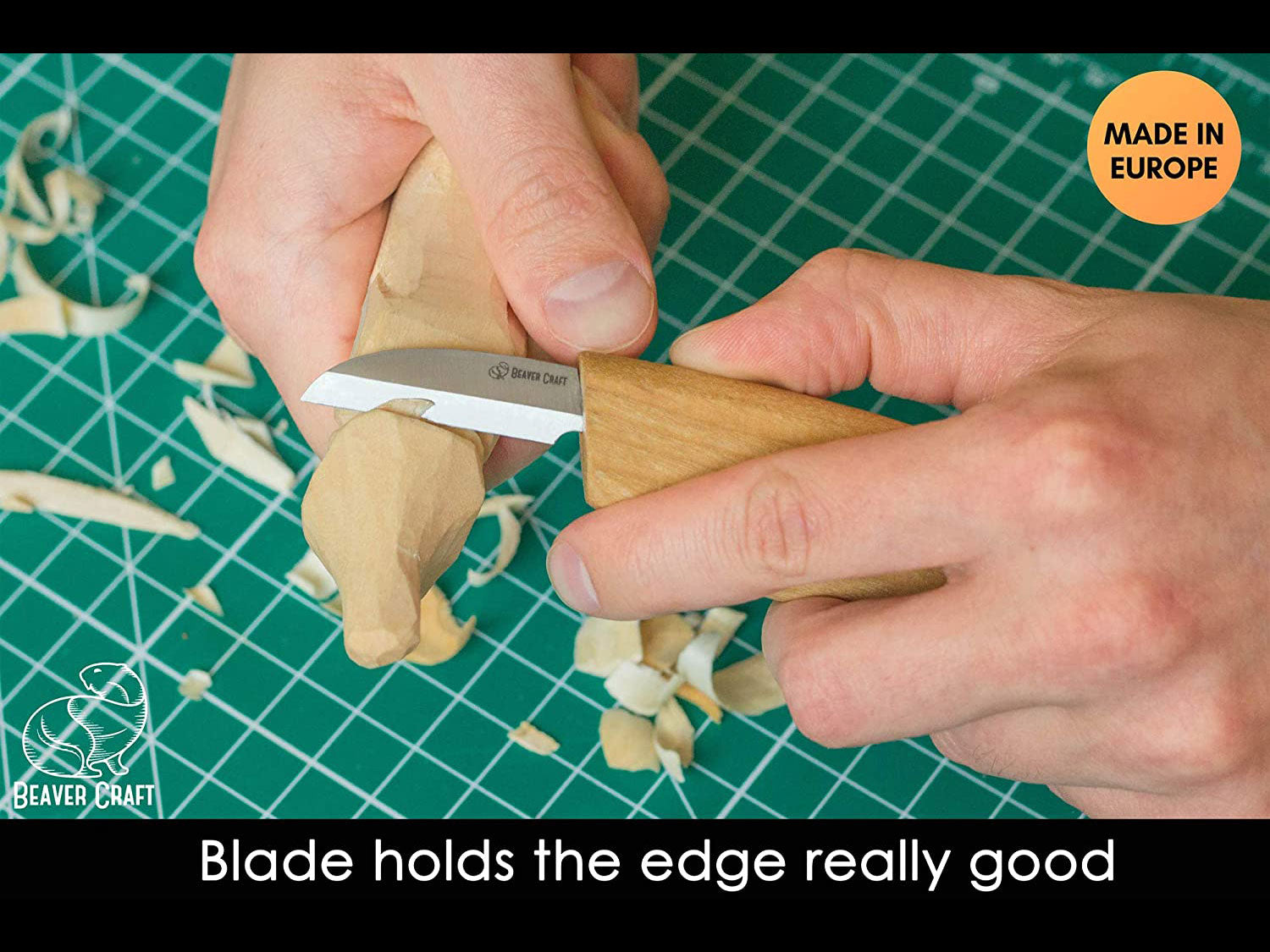 BeaverCraft Cutting Knife C2 Hook Knife SK1s Whittling Knife for Fine Chip  Carving Wood Detail Carving Knife Carbon Steel and Whittling for Beginners
