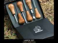 6-Piece Palm Carving Tool Set – Palm-Handled Wood Carving Gouge Chisel Set in Gift Box – SC05