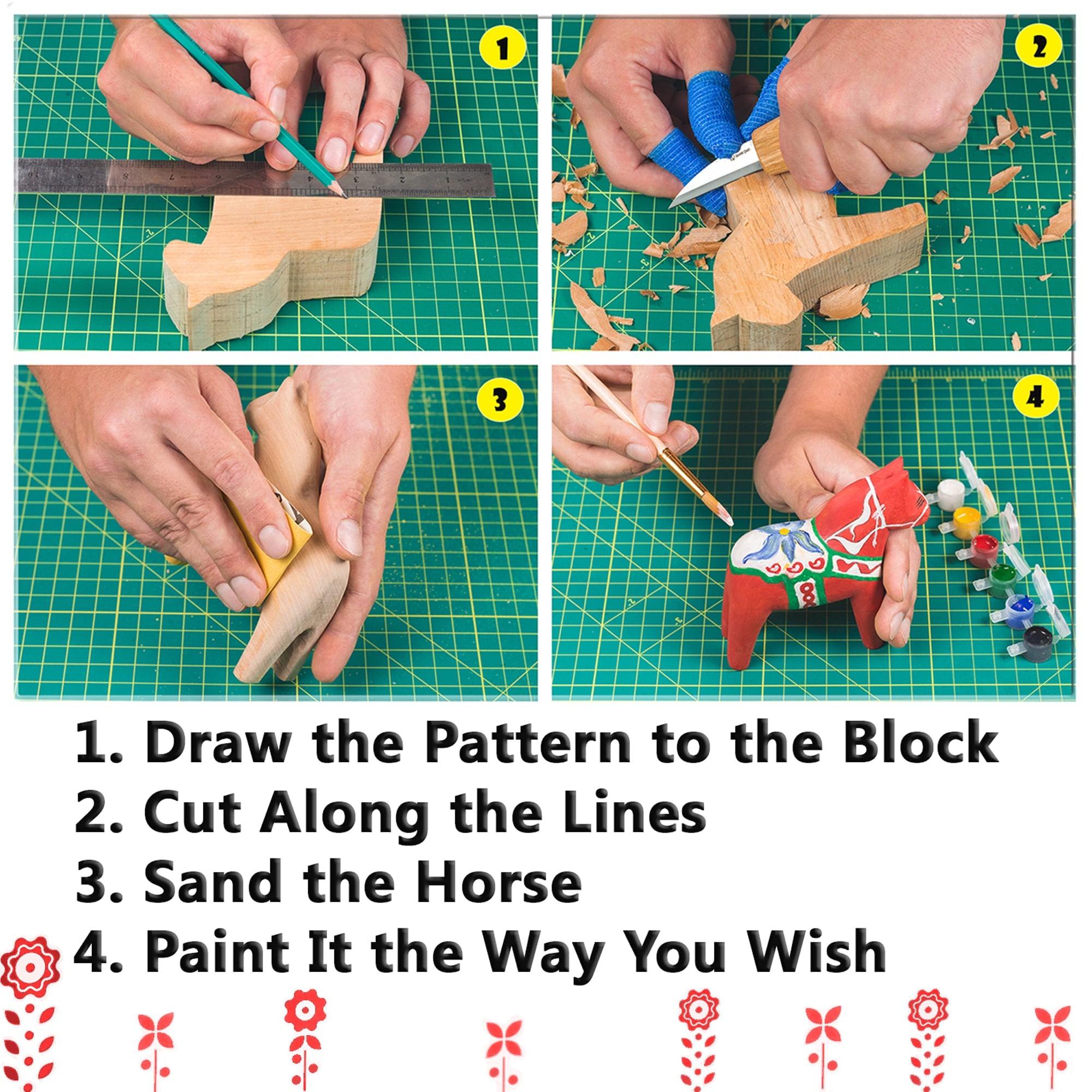 Whittling kit for kids, beginners, basics, projects. Bird carving