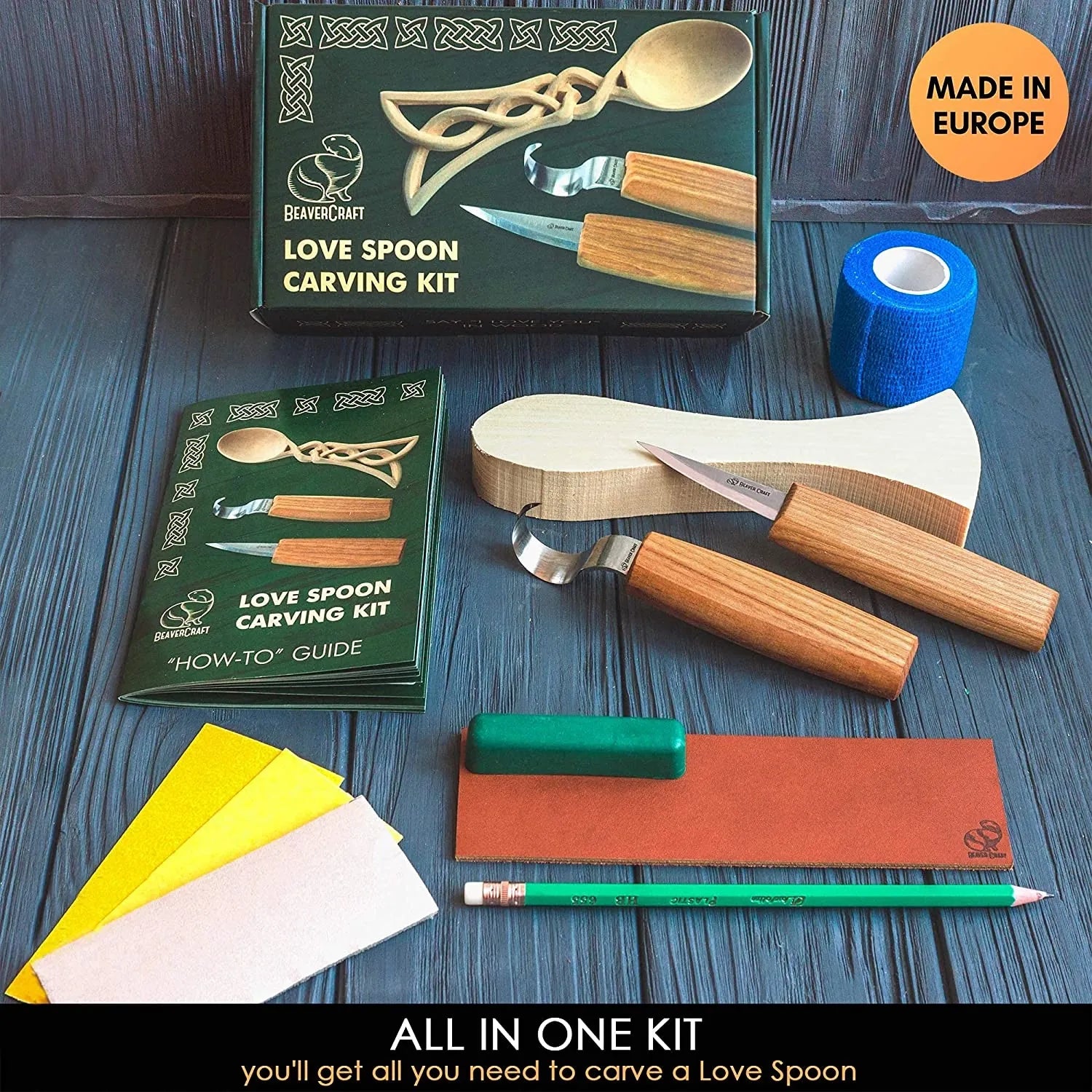 Celtic Spoon Carving Kit Complete Starter Whittling Kit for Beginners  Adults Teens and Kids DIY04 