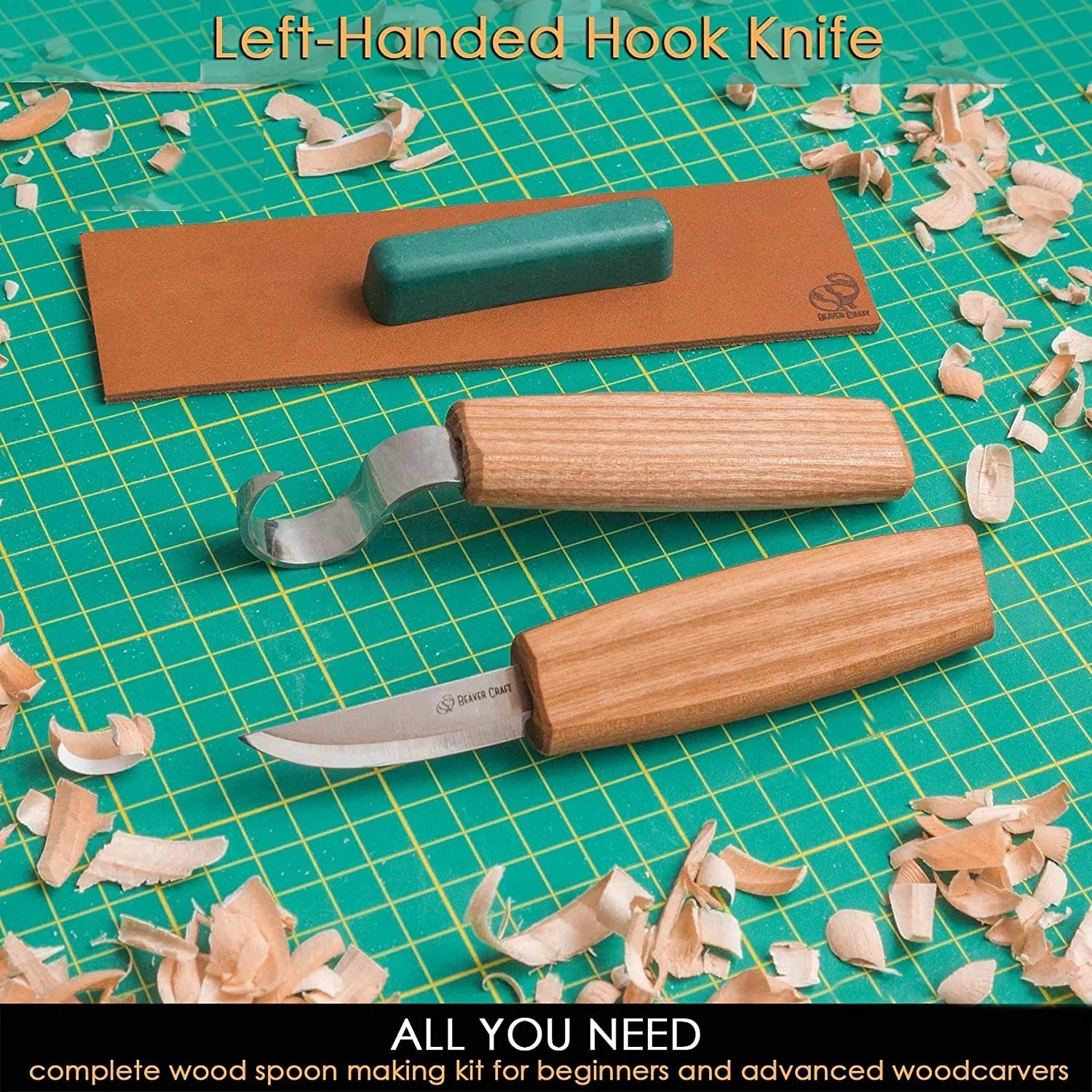 Left Handed Tools for cutting spoons from a wood
