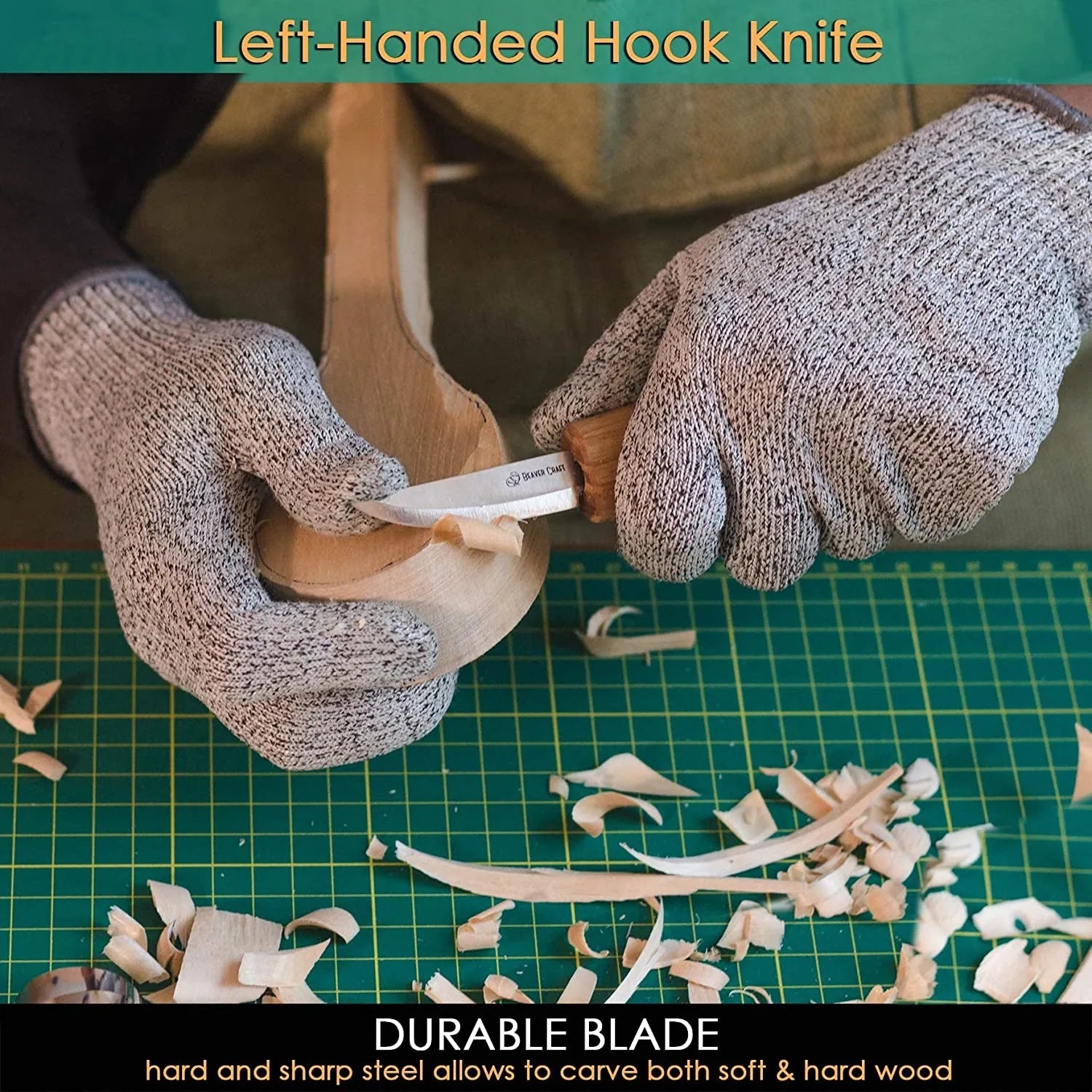 Left-Handed Spoon Carving Knife 25 mm BeaverCraft SK1L